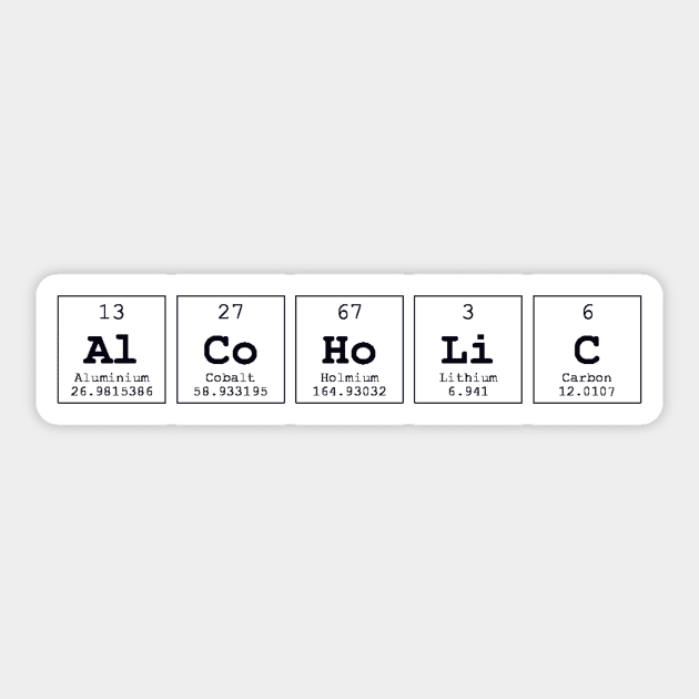 Alcoholic Periodic Table Science Print Sticker by Auto-Prints